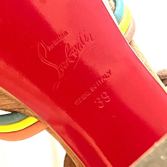 Christian Louboutin Rainbow Knot Suede Platform Sandals - Picture 6 of 9